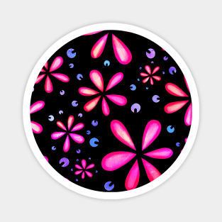 Funny sweet colorful nice colors summer autumn flowers pattern | purple pink flowers gift Magnet